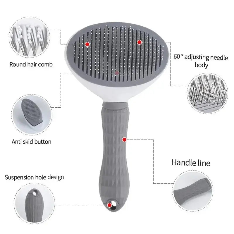 Pet Hair Remover Brush Dog Cat Non-slip Beauty Brush Dog Grooming Equipment Pets Stainless Steel For Dogs Pet Hair Removal Comb