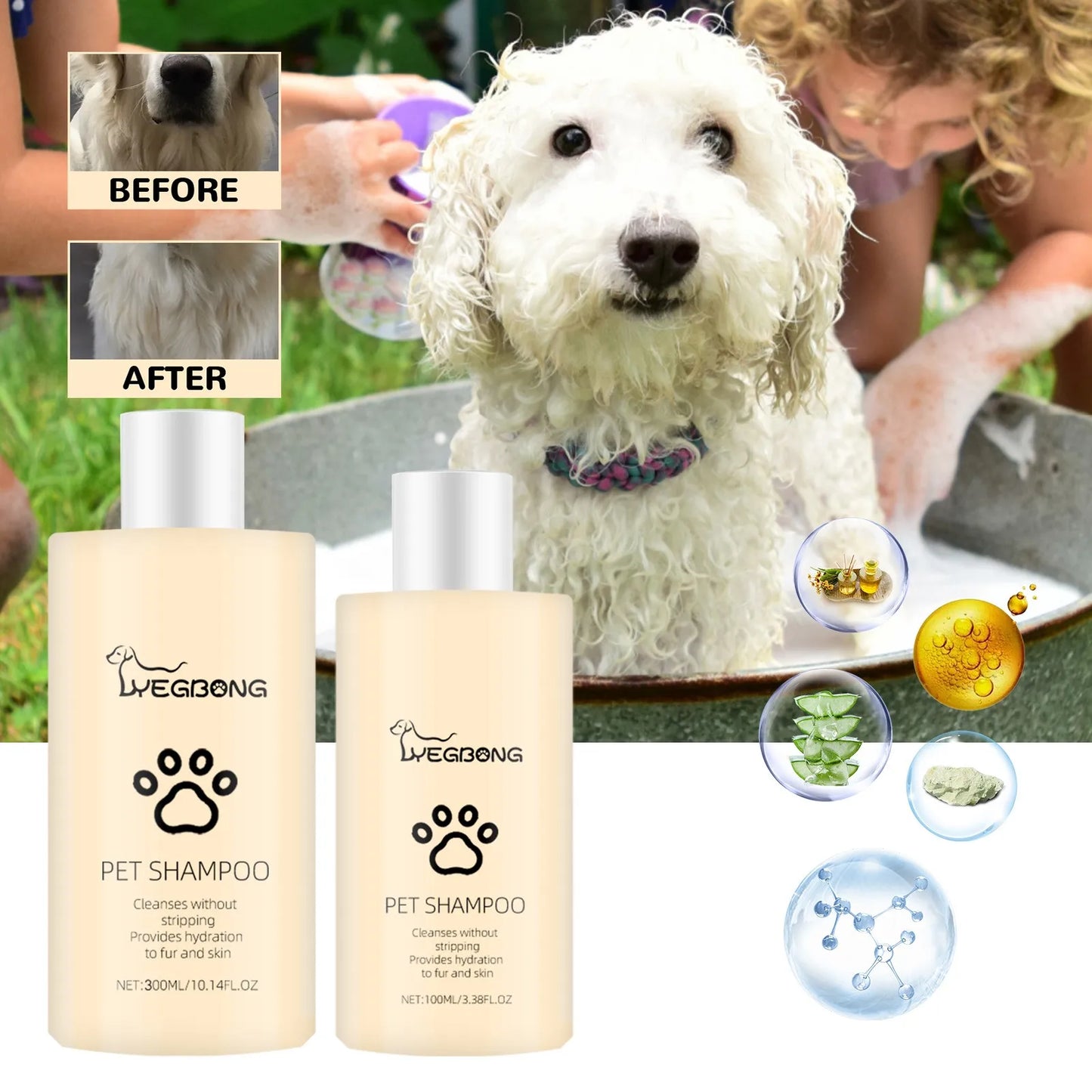 300ml Pet Shampoo Dog Shampoo And Coat Wash For Hydrating Cleansing And Adding To Pet Hair