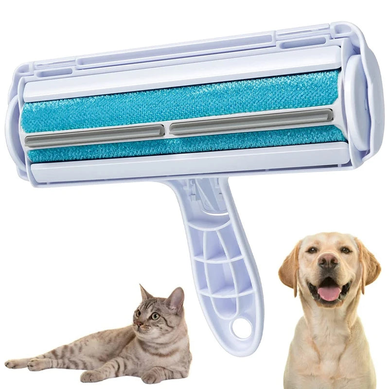 Pet Hair Roller Remover Lint Brush 2-Way Dog Cat Comb Tool Convenient Cleaning Dog Cat Fur