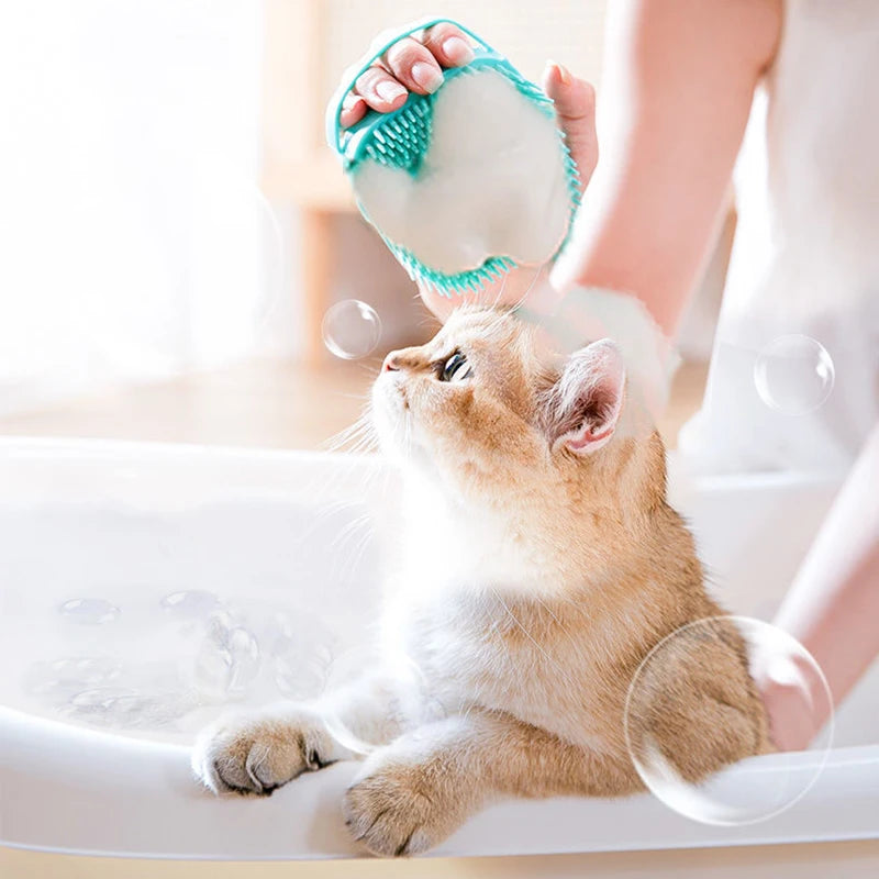 PITTY Silicone Pet Bath Brush Cleaning Massage Cat