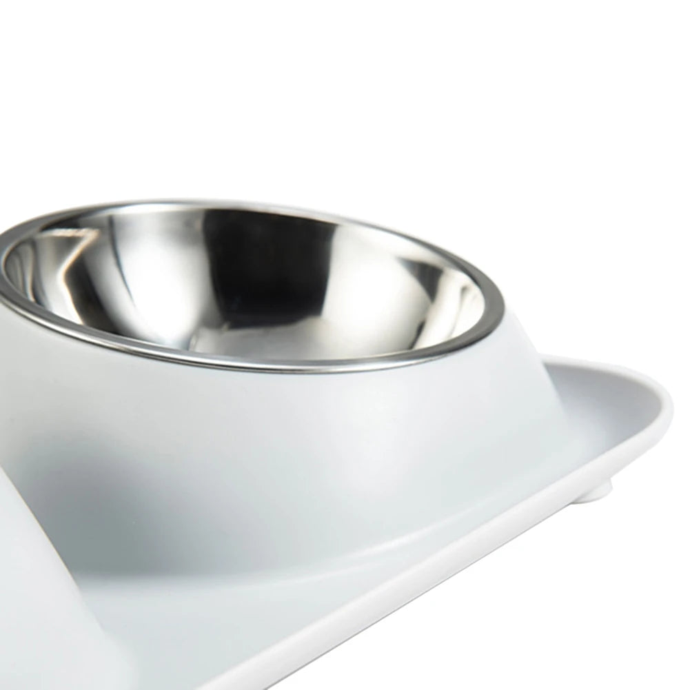 Stainless Steel Cat Dog Bowl Double Cat Food Container Non-slip Base Pet Water Feeder Tilt Safeguard Neck Puppy Cats Bowls 2024