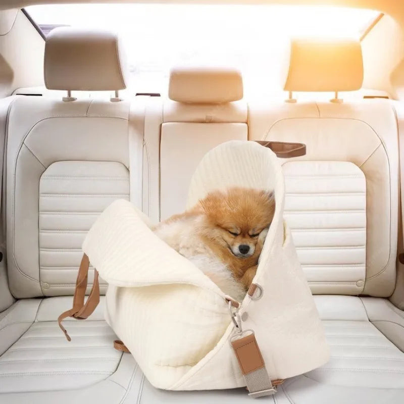 Luxury Dog Carrier Handbag Car Seat Pet Travel Bed for Small Dogs Cat Portable Washable Puppy Carrier Tote Safety Pet Booster